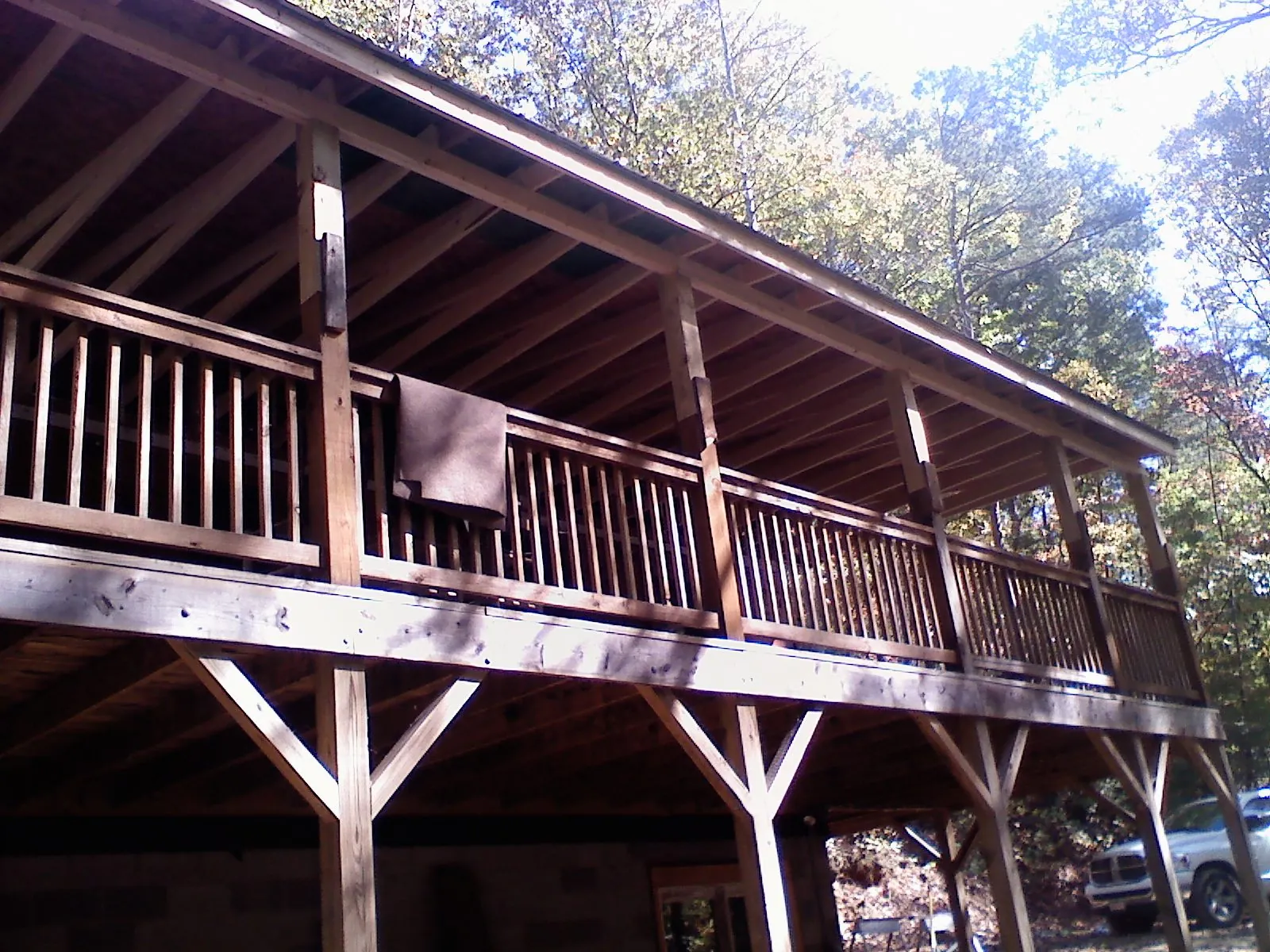 Timber framing under a new elevated porch and deck — Roof Leak Repair in Fombell by Roofing Brothers